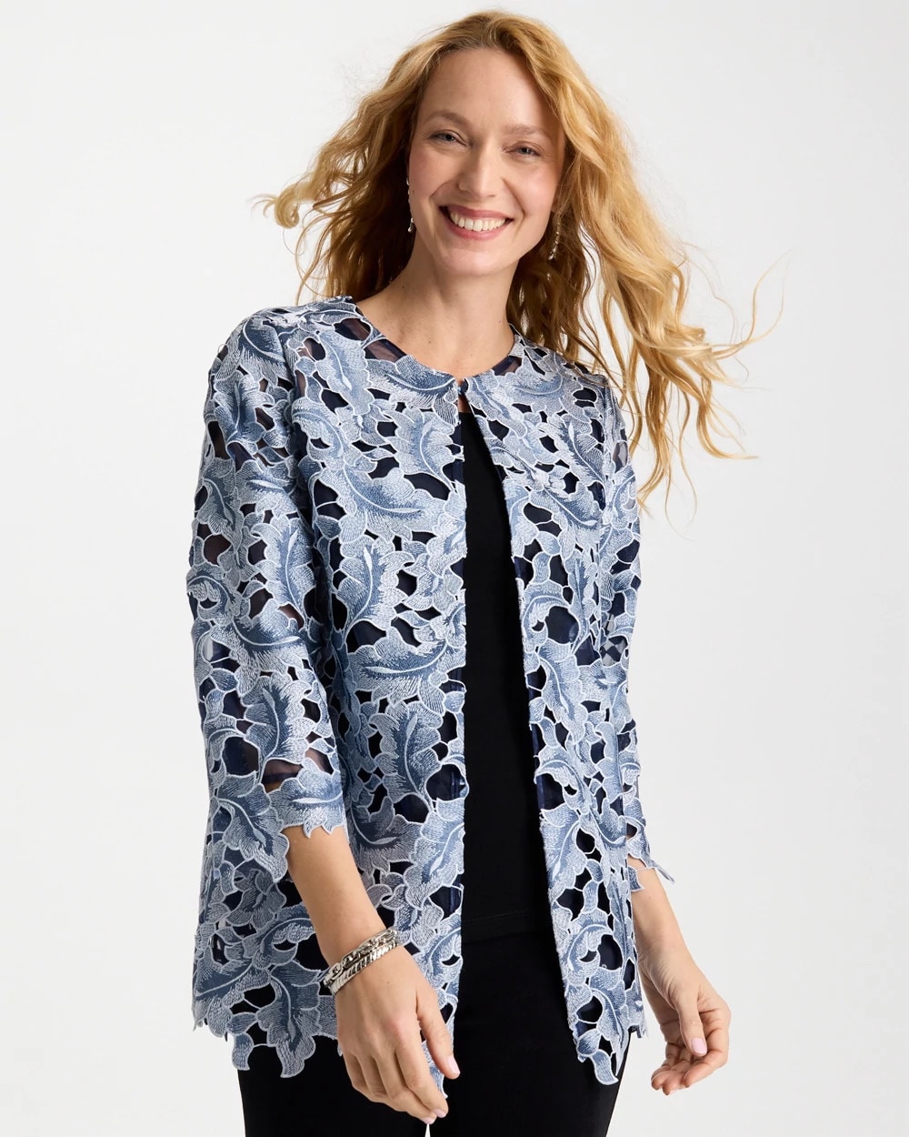 Travelers™ Collection Contrast Lined Lace Jacket | Chico's